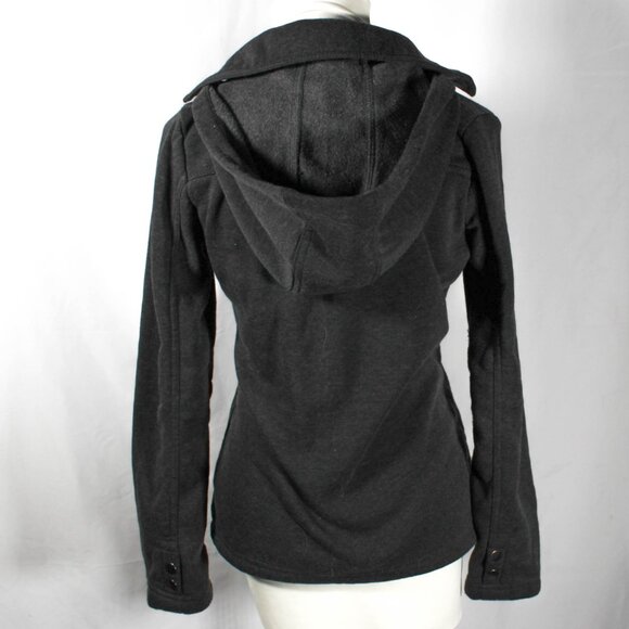 Y2K 2000s Dark Gray Light Weight Double Breasted Peacoat Juniors Medium - Picture 4 of 8